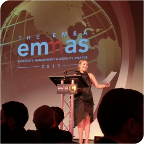 Tiffany Paradine receiving The EMEA award